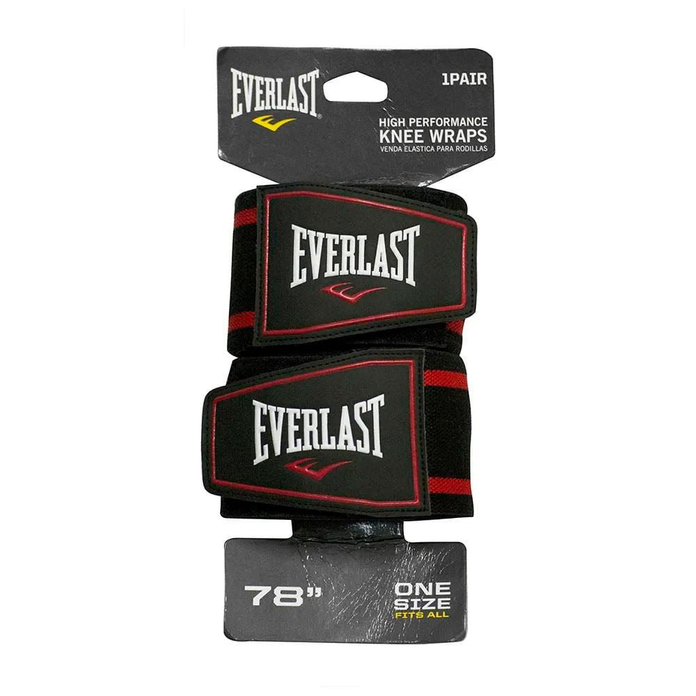 Everlast Black Elastic Knee Wraps