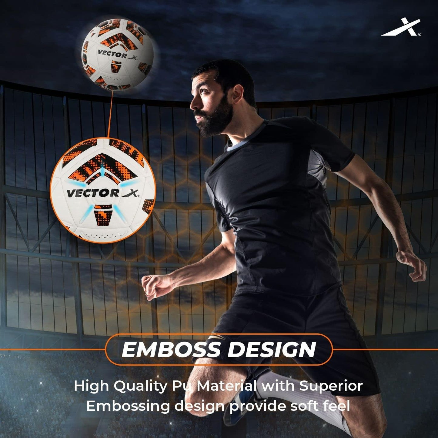 VECTOR X Synergy Thermo Fusion Embossed PU Football