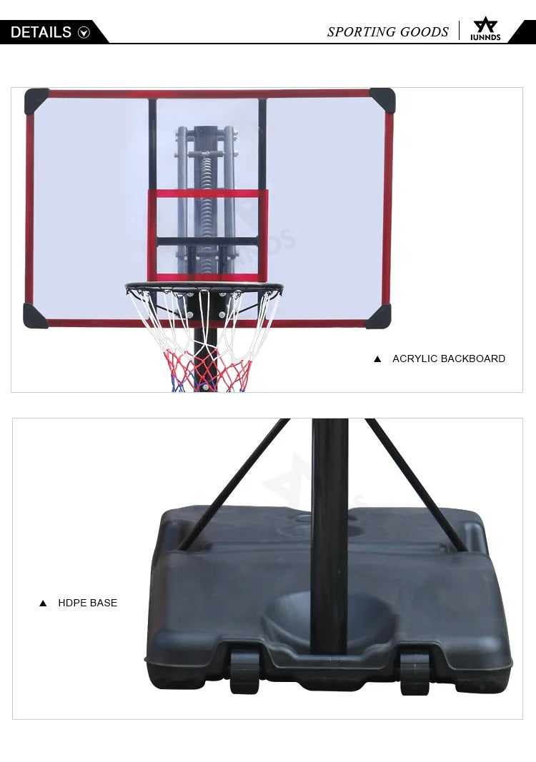 50" Acrylic Backboard Portable Basketball System