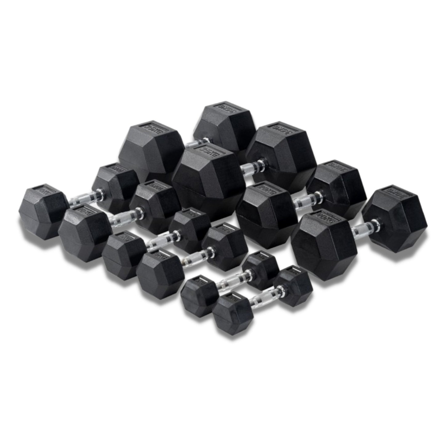 Rubber Coated Hex Dumbbells