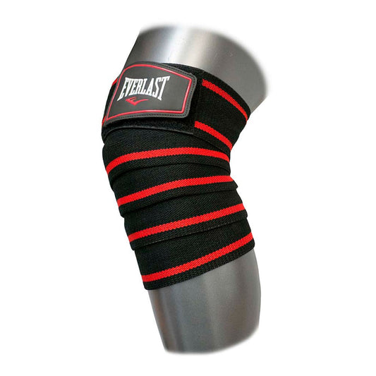 Everlast Black Elastic Knee Wraps