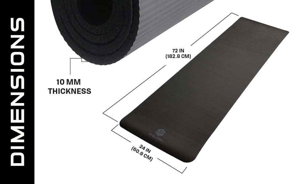 Skelcore 10mm Yoga Mat with Holding Straps