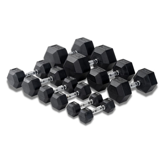 Rubber Coated Hex Dumbbells